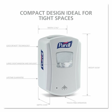 Purell LTX-7 Touch-Free Dispenser, 700 mL, 5.75 x 4 x 8.62, White 1320-04